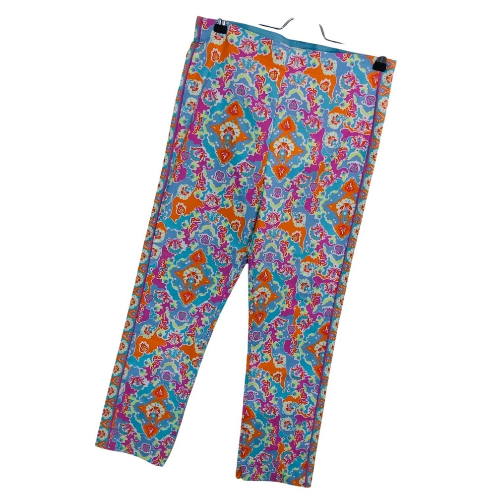 Gretchen Scott Gripeless Paisley Crop Pants Coastal Boho Resort Artsy Womens M